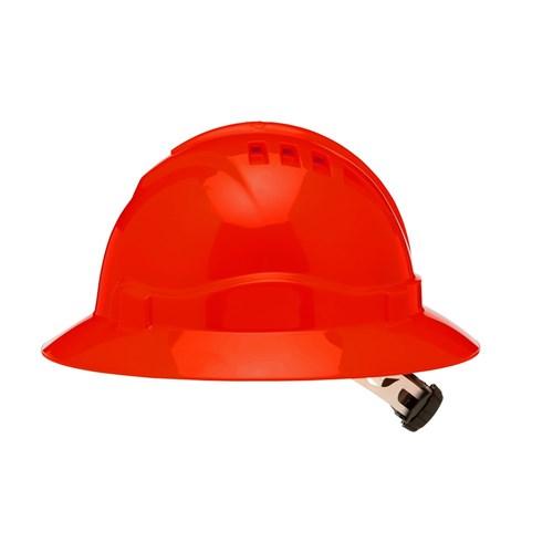 Pro Choice Hard Hat V6- Vented Full Brim, 6 Point Harness Ratchet Harness - HHV6FB PPE Pro Choice RED  